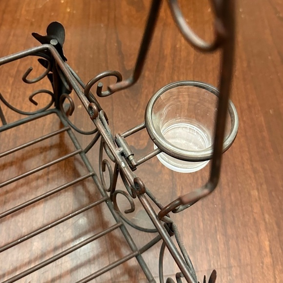 Southern Living at Home Bronzed Wrought Iron Raised Decorative Caddy/Basket - Picture 5 of 13